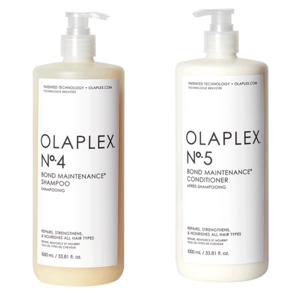 OLAPLEX New Liter Size No. 4 and No. 5 Bond Maintenance Shampoo and Conditioner